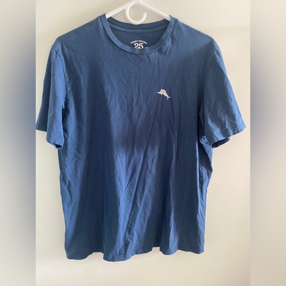 Tommy Bahama blue t-shirt, size small but fits like a medium
